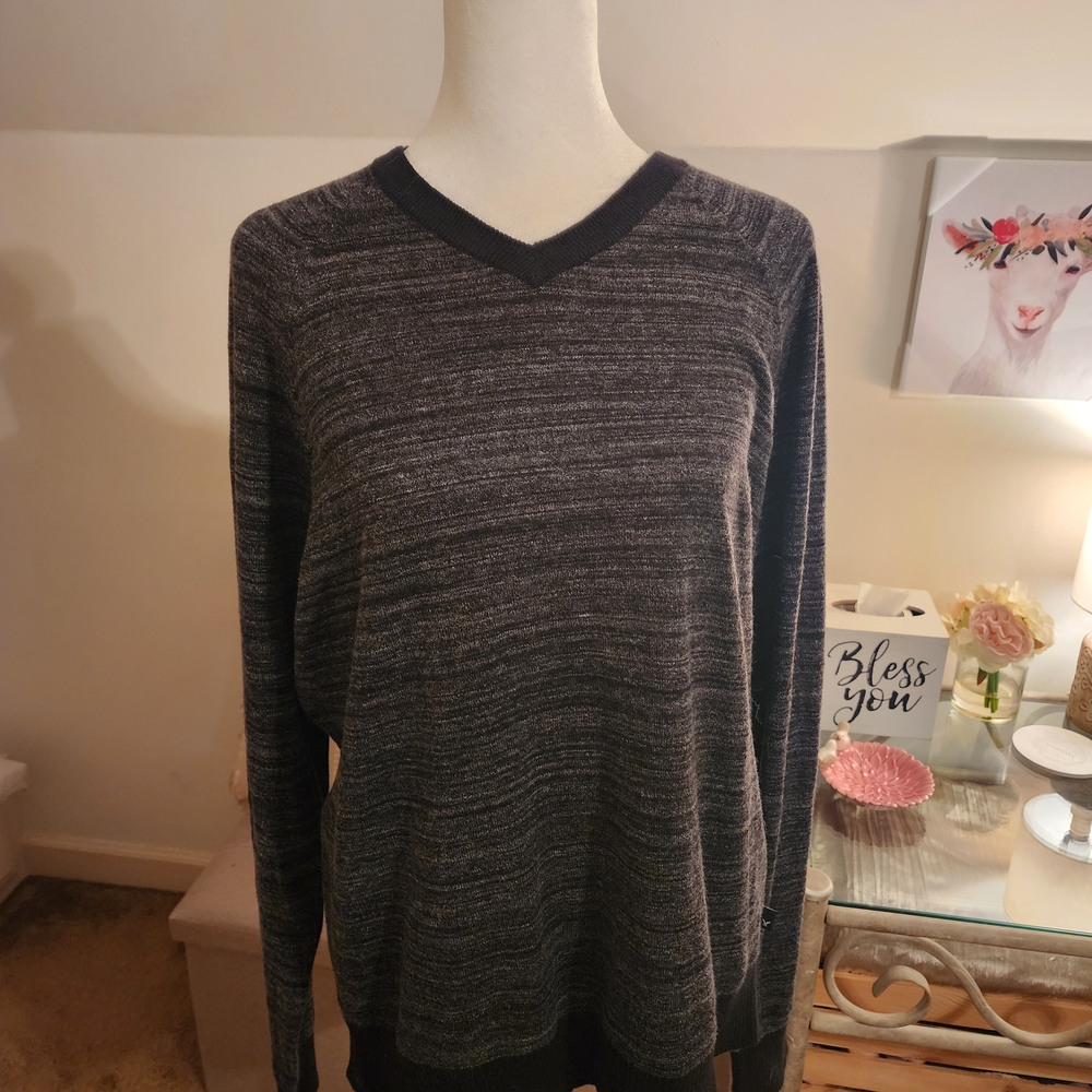 American Eagle Outfitters Dark Gray V-Neck Sweater